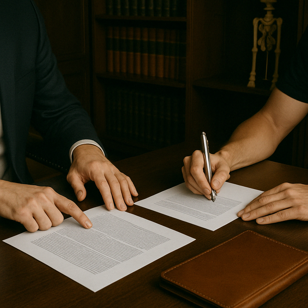 Mesa legal con documentos